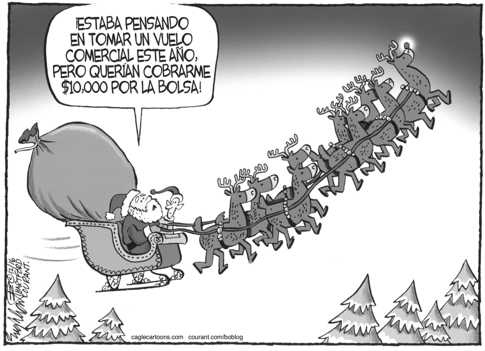  SANTA CLAUS Y SUS RENOS VOLADORES by Bob Englehart