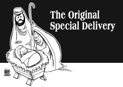 CHRISTMAS DELIVERY, B/W by Randy Bish