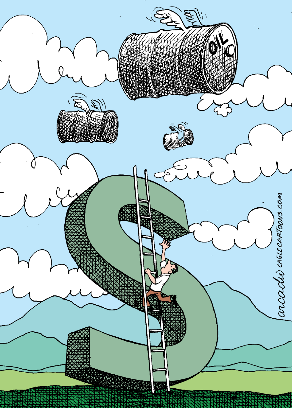 Flying Oil Prices Color