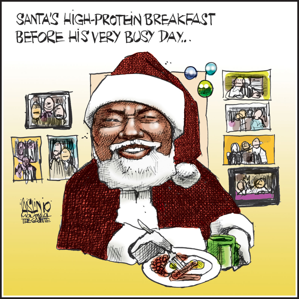 Santa prepares