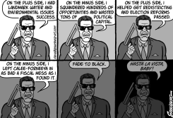 CALIF SCHWARZENEGGER FAREWELL BW by Steve Greenberg
