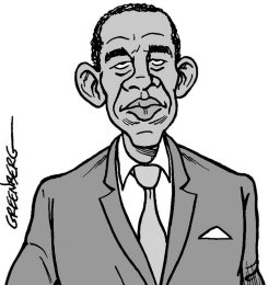 OBAMA CARICATURE BW by Steve Greenberg