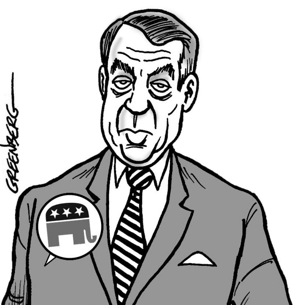John Boehner caricature bw