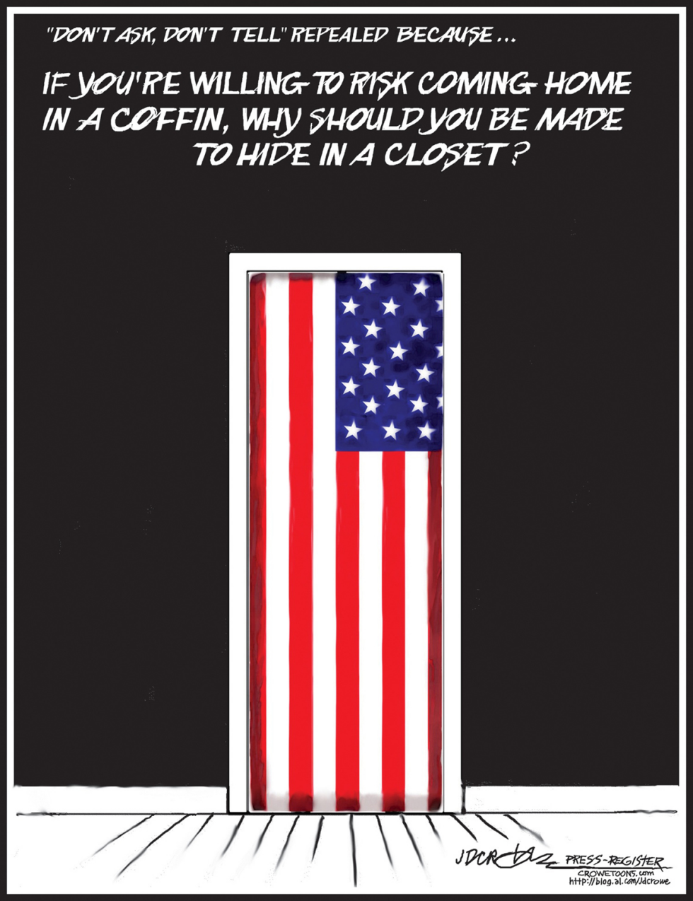 Flag-draped closet