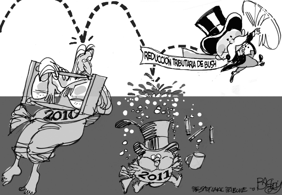  AHOGANDO AL AñO NUEVO by Pat Bagley