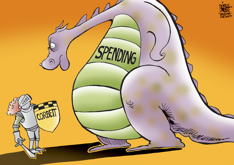 LOCAL- PA, CORBETT VS SPENDING, COLOR
