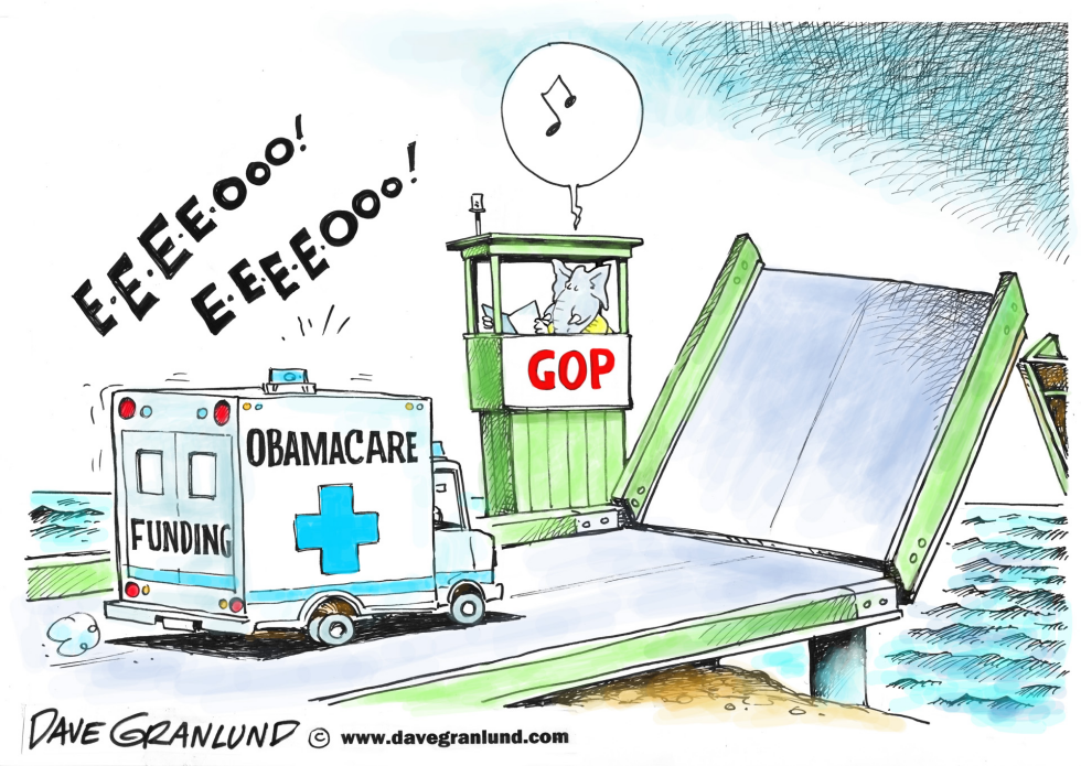  OBAMACARE FUNDING VS GOP by Dave Granlund