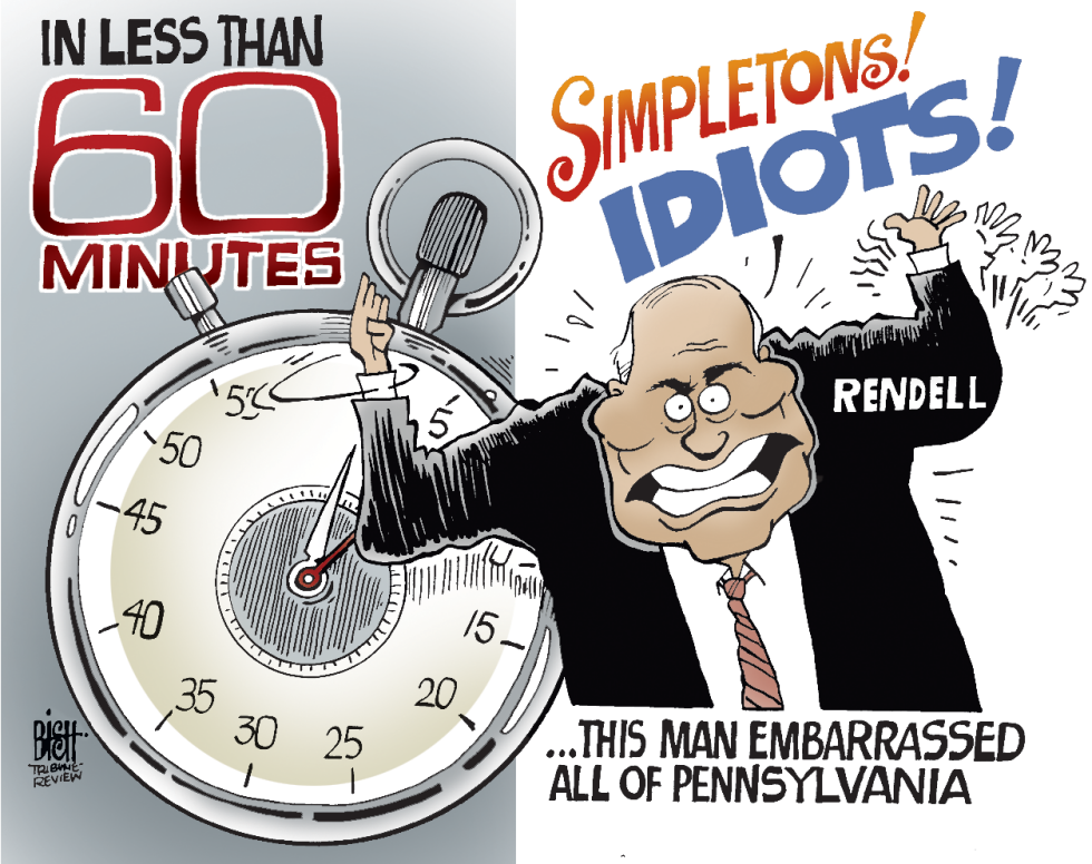 LOCAL- PA ED RENDELL BLOWS UP ON 60 MINUTES, COLOR