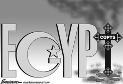COPTIC CHURCH BOMBING BW by Steve Greenberg