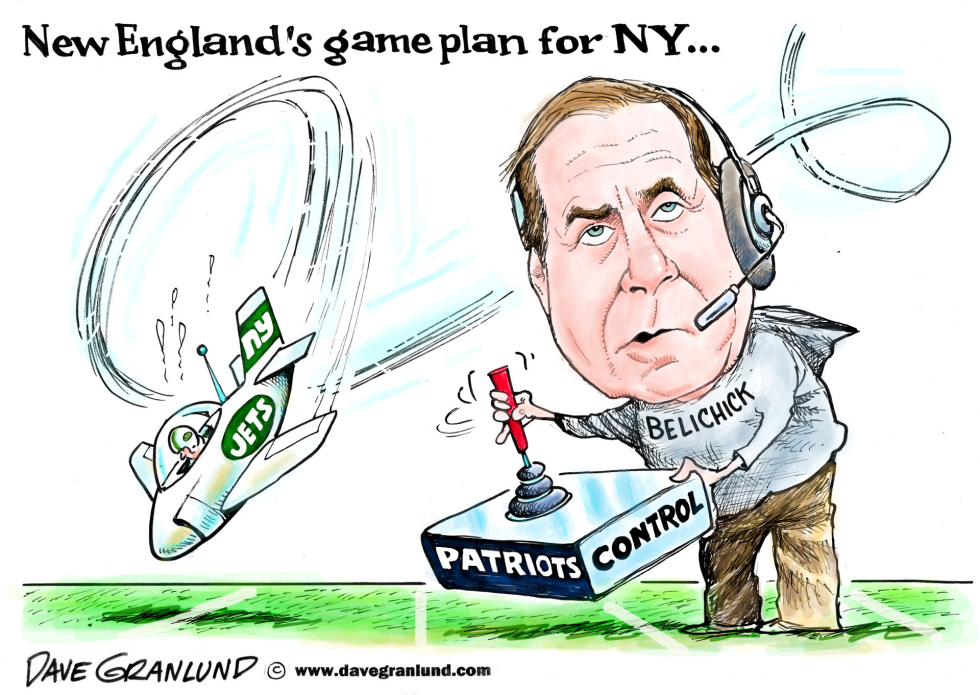  NFL PLAYOFFS NY JETS VS PATRIOTS by Dave Granlund