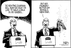 STEELE-TOE SHOES by Nate Beeler