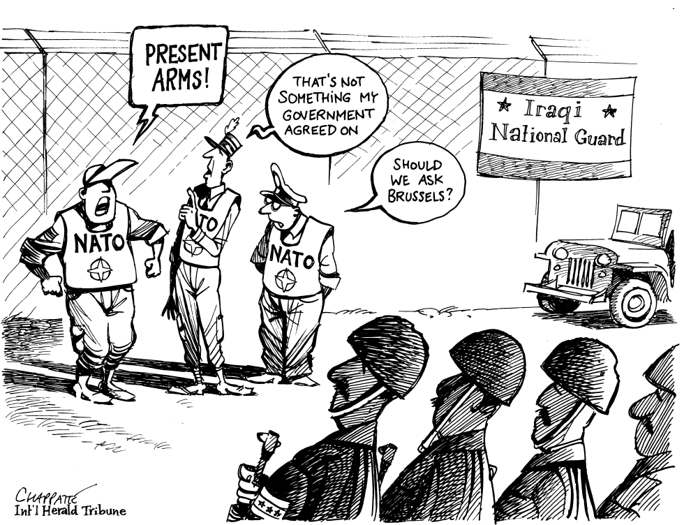  NATO TO TRAIN IRAQI FORCES by Patrick Chappatte