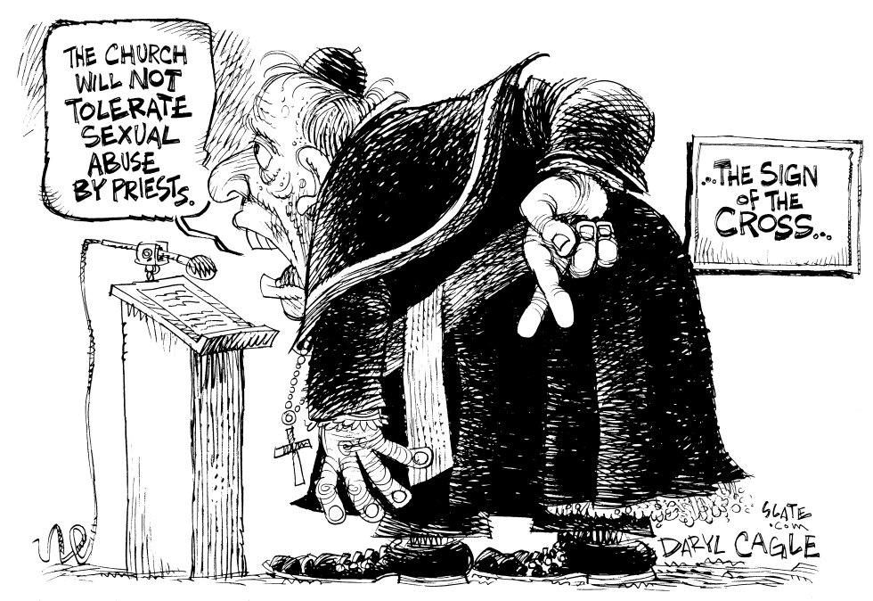  PRIEST ABUSE VOTE CROSS by Daryl Cagle