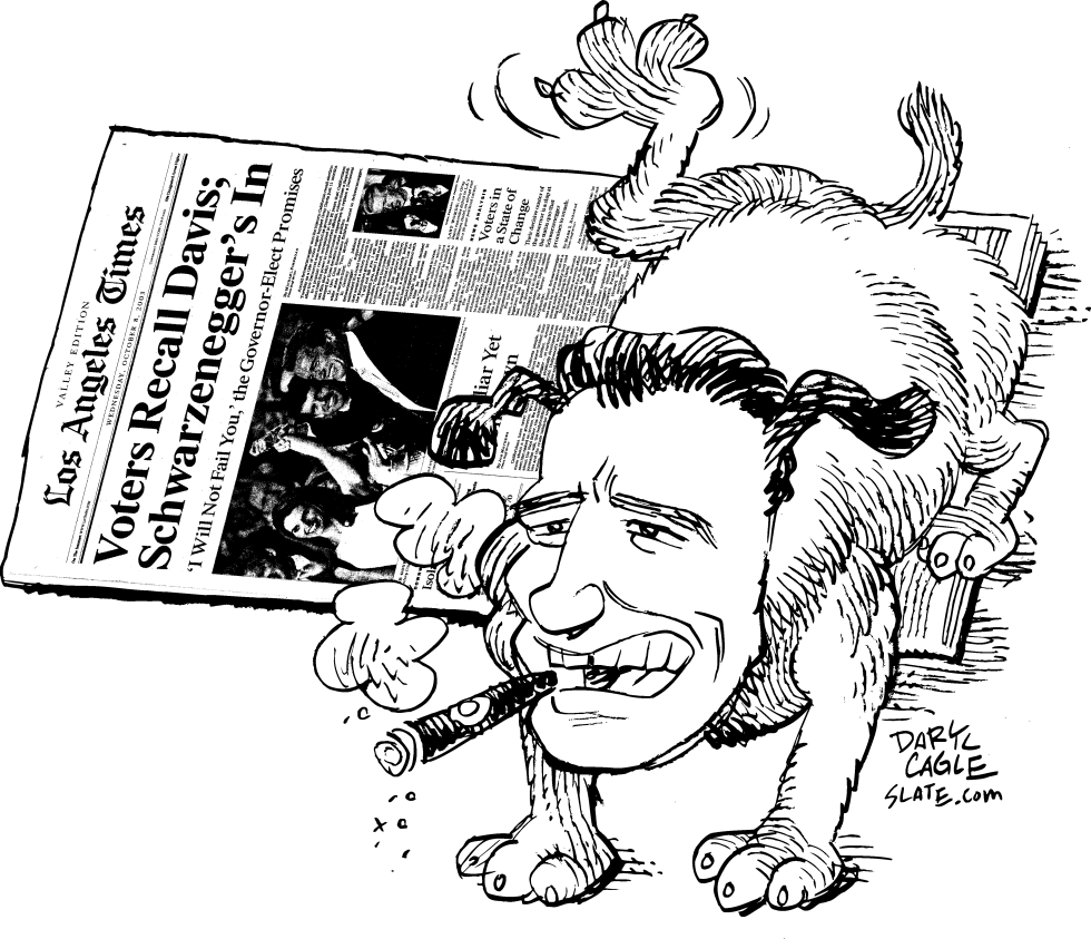  SCHWARZENEGGER WINS by Daryl Cagle