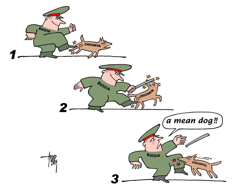 mean Chechnya bites cruel Russia