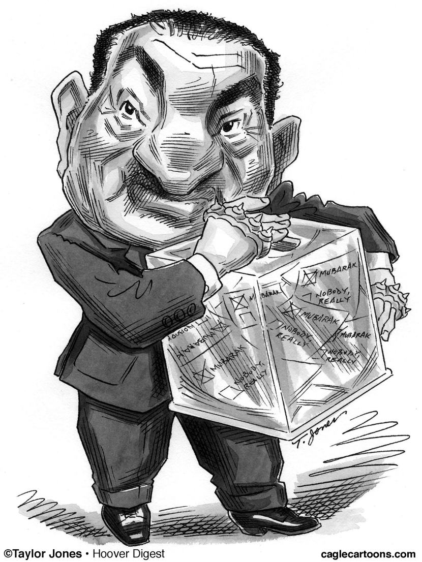 Hosni Mubarak holds tight