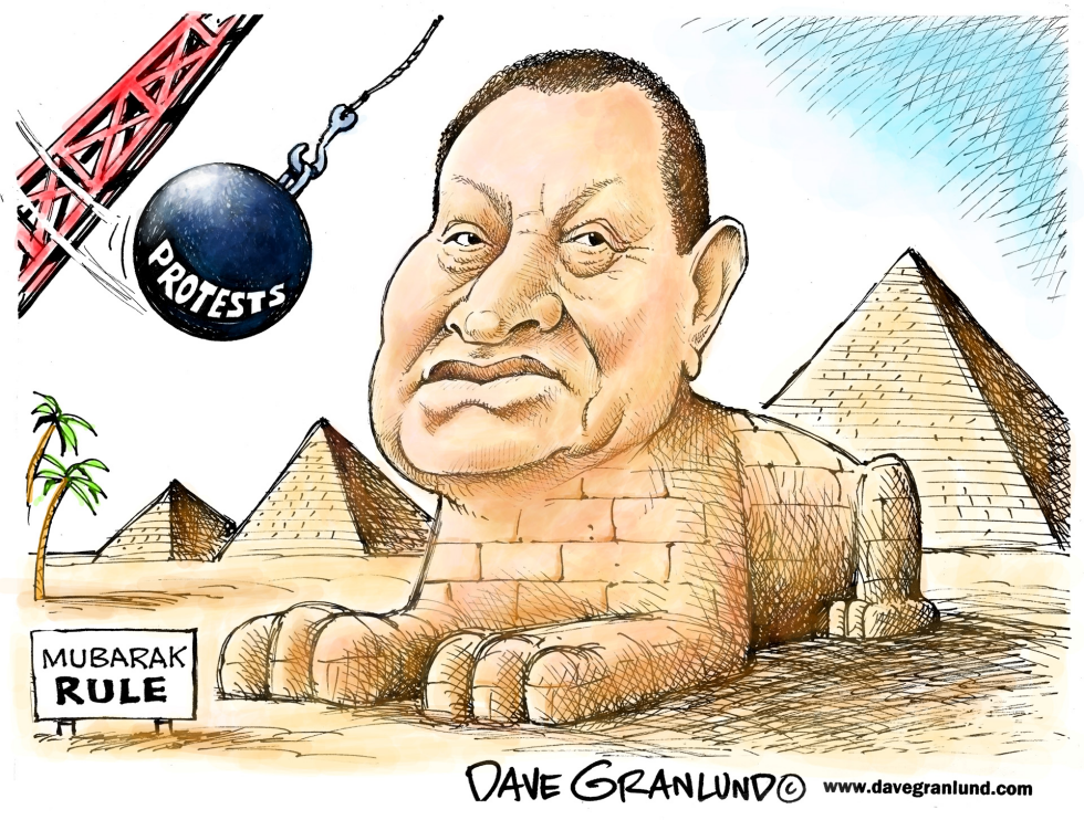 Egyptians protest Mubarak