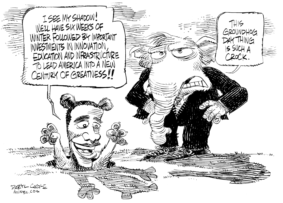  GROUNDHOG OBAMA by Daryl Cagle