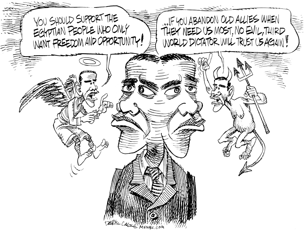  OBAMA CONSIDERS EGYPT by Daryl Cagle