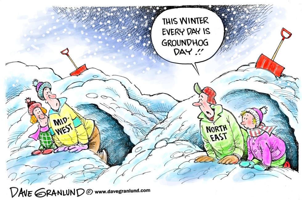  GROUNDHOGS AND WINTER STORMS by Dave Granlund