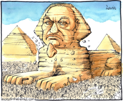 MUBAREK CRUMBLING by Peter Lewis