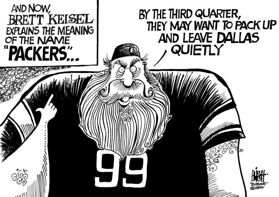 STEELERS AND PACKERS, B/W