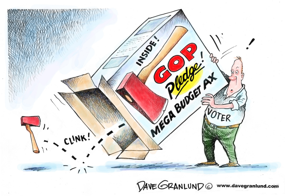  REPUBLICAN BUDGET AX by Dave Granlund