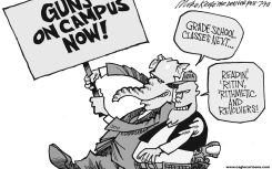 GUNS ON CAMPUS by Mike Keefe