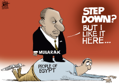 STEP DOWN, MUBARAK,  by Randy Bish