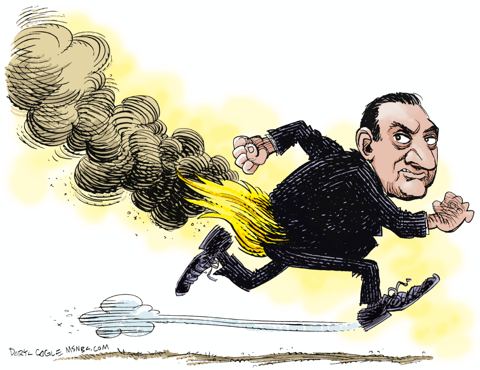  MUBARAK RENUNCIA  by Daryl Cagle