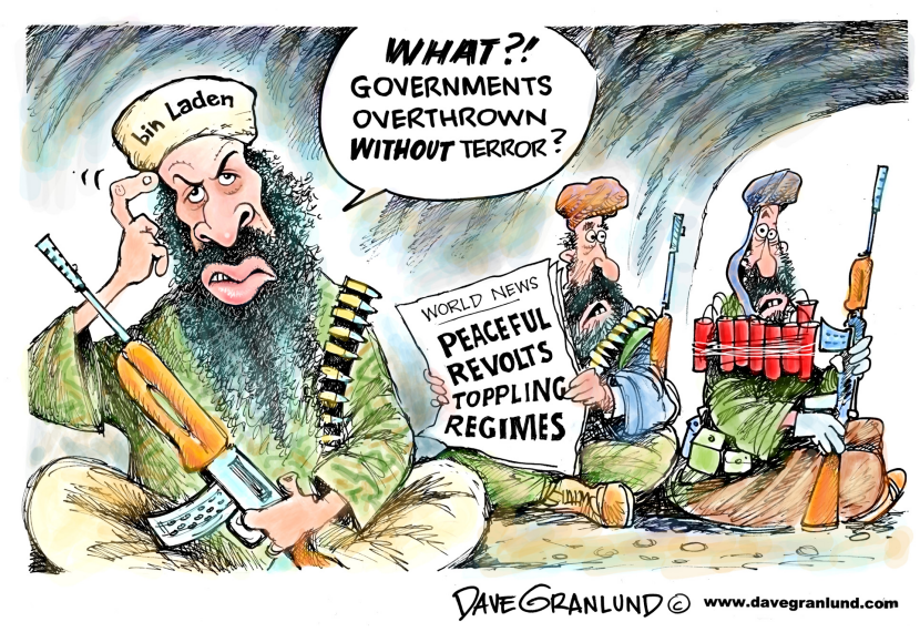 Bin Laden vs Peaceful revolts