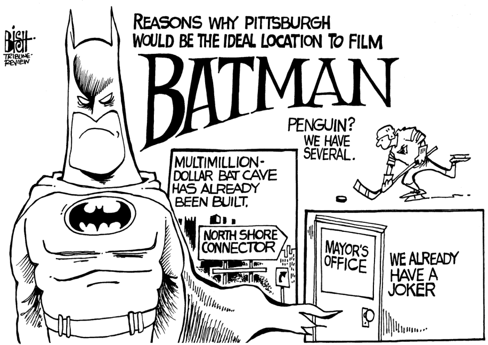 LOCAL- BATMAN FILMING IN PITTSBURGH, B/W