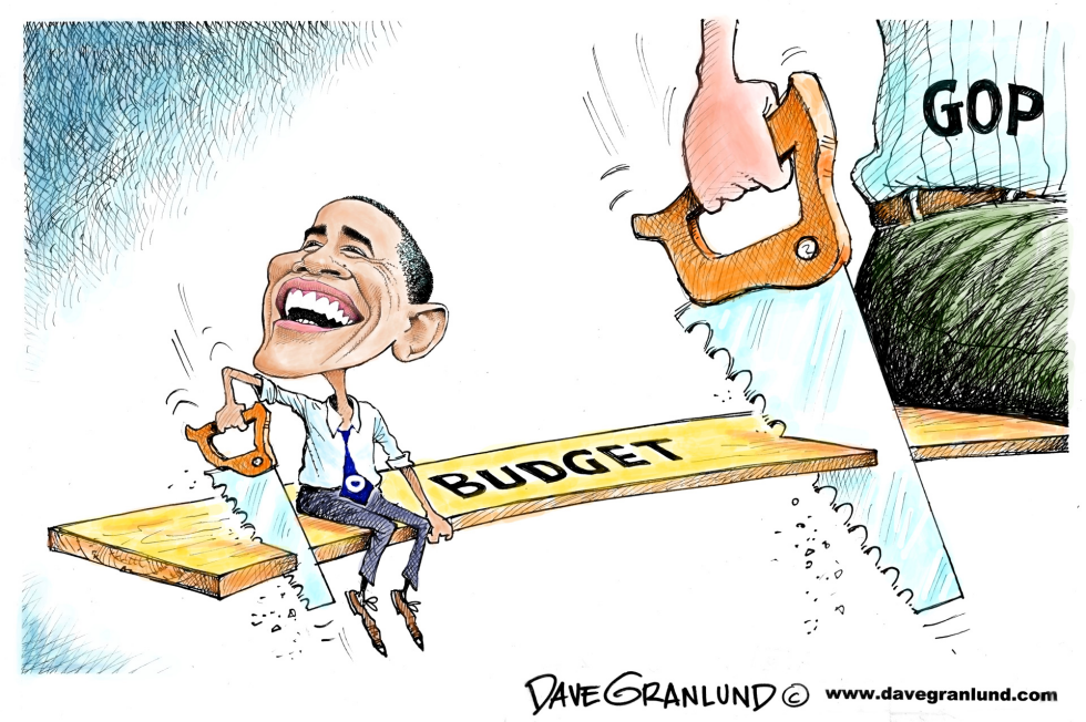  OBAMA BUDGET CUTS VS GOP by Dave Granlund