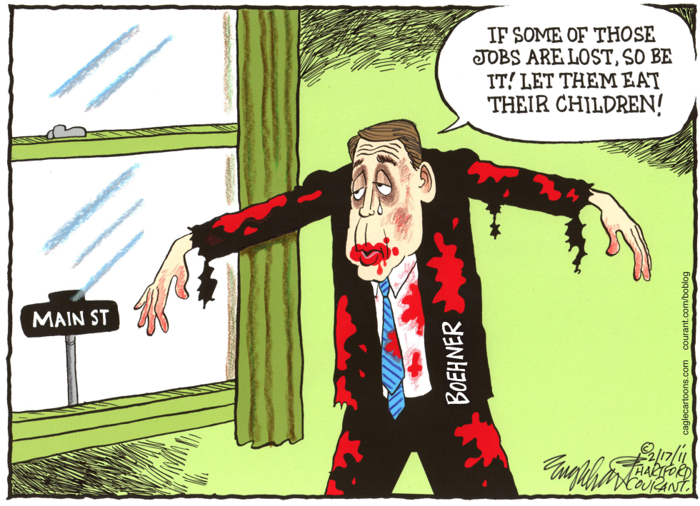  JOHN BOEHNER - EAT CHILDREN  by Bob Englehart