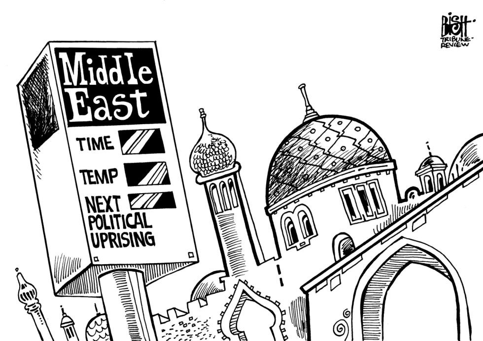 MIDDLE EAST UNREST, B/W