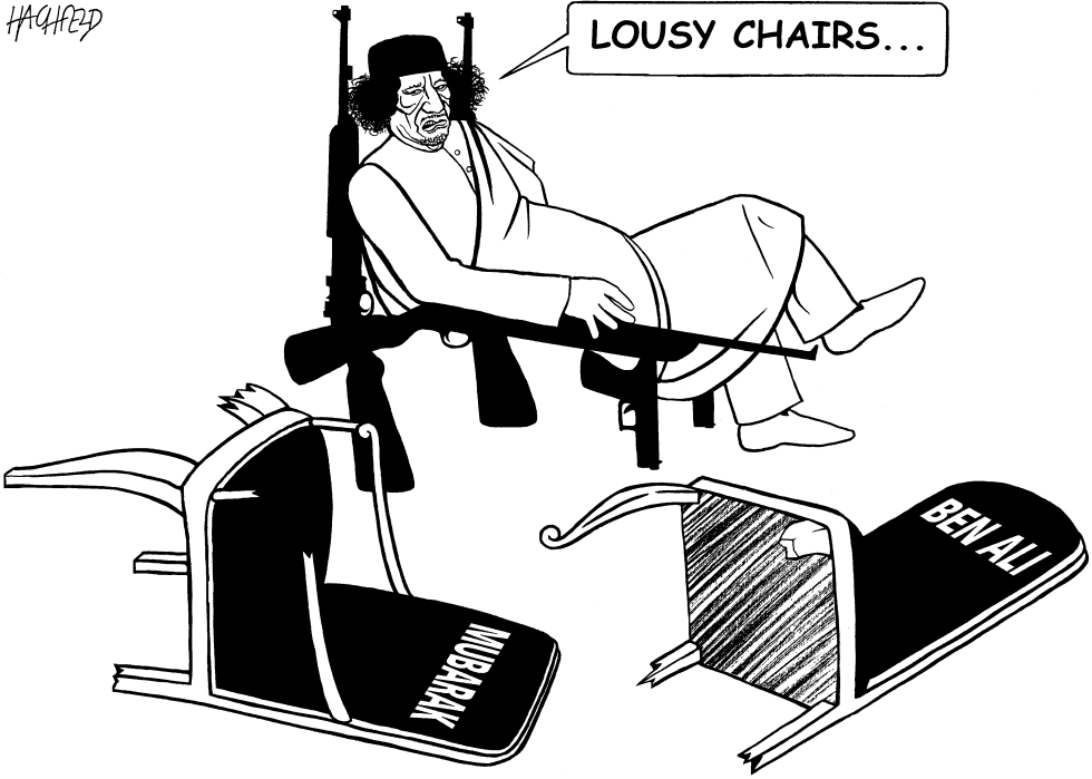 Gaddafi, lousy chairs
