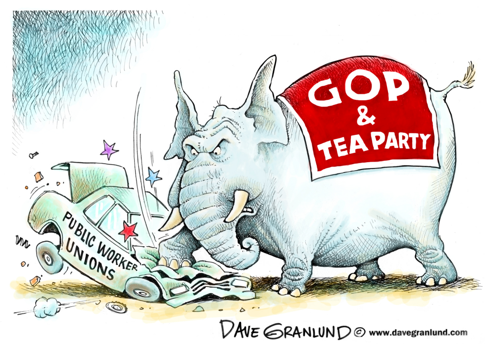  GOP AND PUBLIC WORKER UNIONS by Dave Granlund