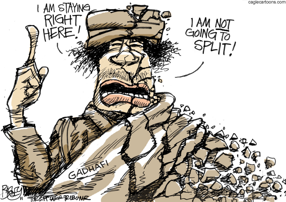  GADHAFI GOES TO PIECES by Pat Bagley