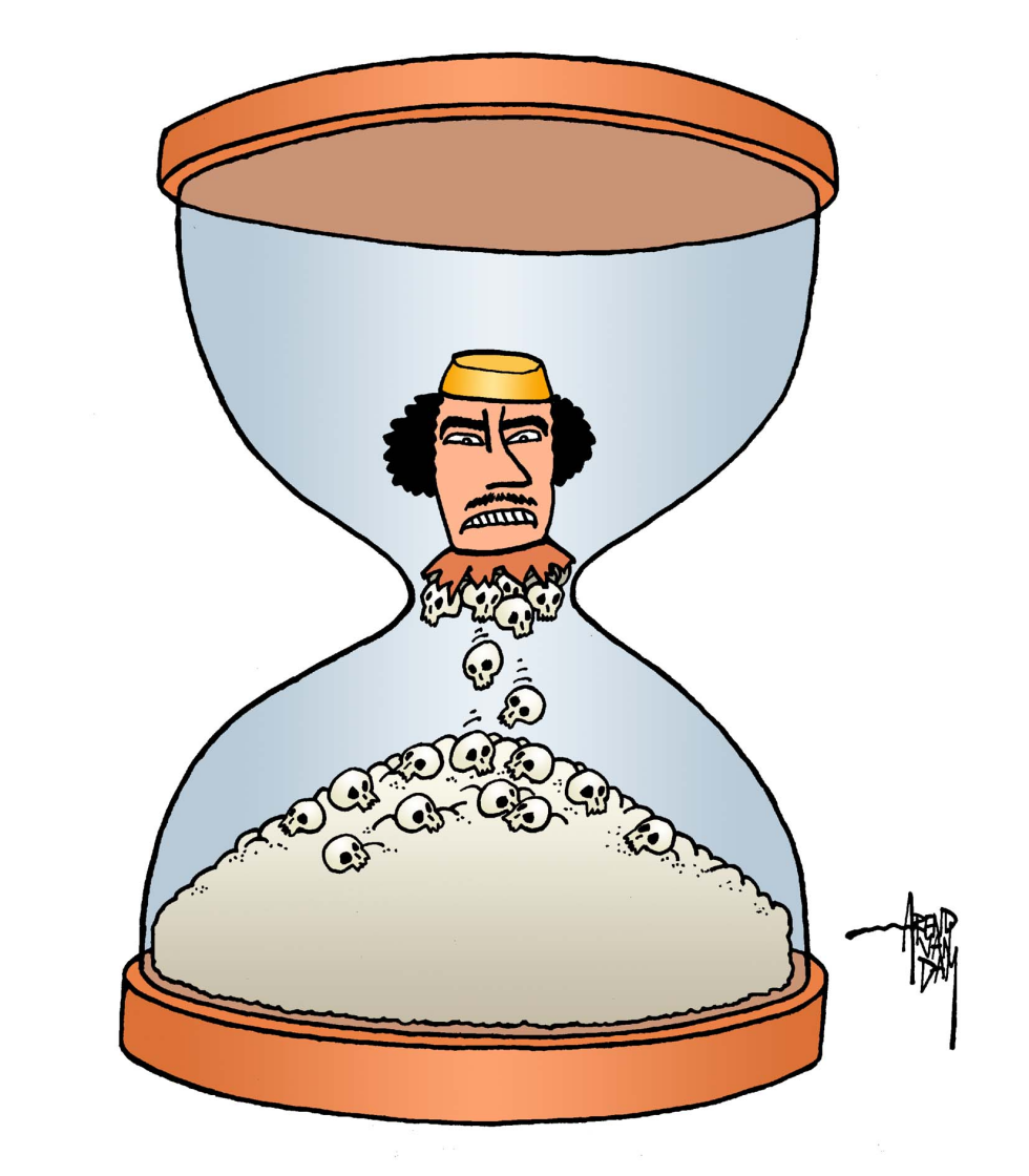 Gaddafi in hour-glass