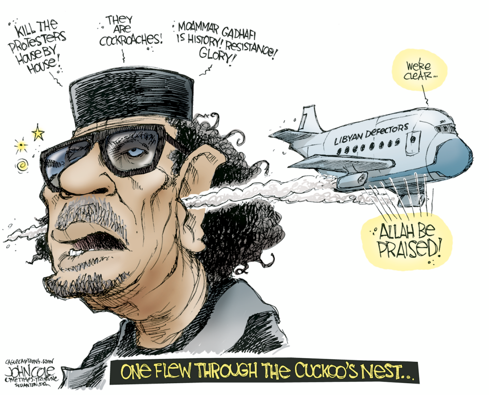 Gadhafi cuckoos nest COLOR