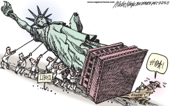 KHADAFY PINNED  by Mike Keefe