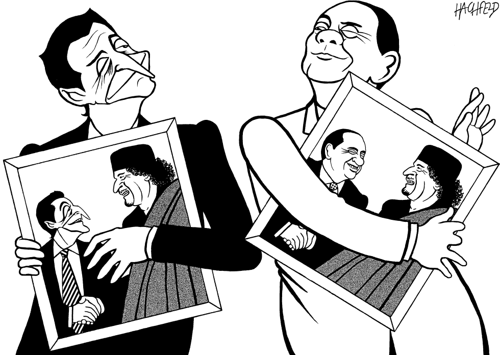 Sarko, Berlusconi, Gaddafi