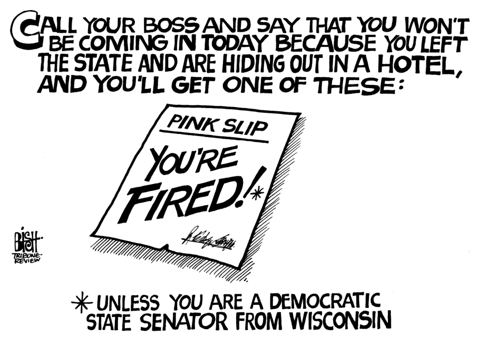 WISCONSIN SENATORS ON THE RUN, B/W