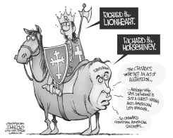 SANTORUM AND THE CRUSADES BW by John Cole