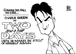CHARLIE SHEENS NEW SHOW, B/W by Randy Bish