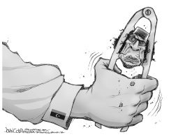 CRACKING THE GADHAFI NUT BW by John Cole