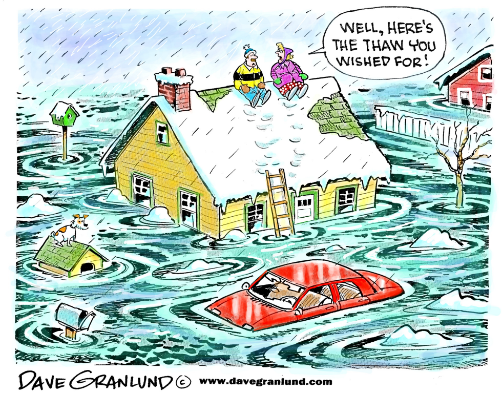 Winter thaw and flooding