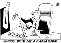 LOCAL- PA BUDGET CUTS, B/W by Randy Bish
