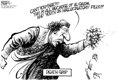 GRIP OF GADHAFI by Nate Beeler
