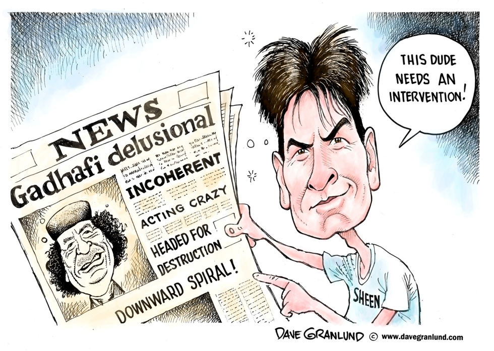  CHARLIE SHEEN AND GADHAFI by Dave Granlund